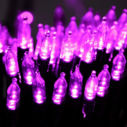 Purple-Halloween-Lights-Outdoor, 33FT 100 LED Waterproof Christmas String Lights with 8 Lighting Modes, Connectable Halloween Decorations for Haunted House Ghost Holiday Party Xmas Tree Lights Decor