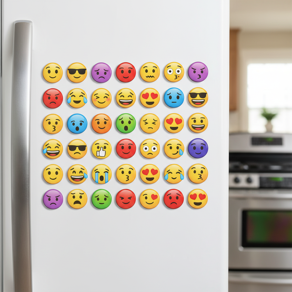 54 Piece Emoji Refrigerator Magnets Set Colorful Funny Fridge Magnets