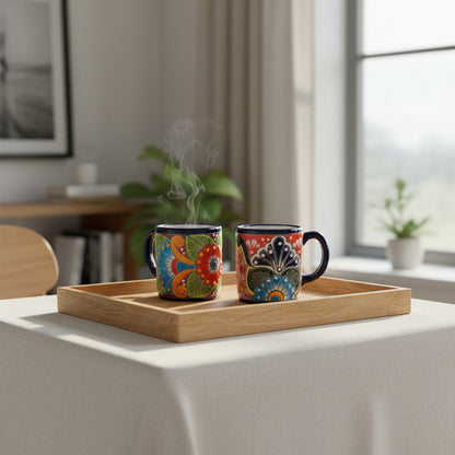 Talavera Coffee Mug | Hand-Painted Floral Design